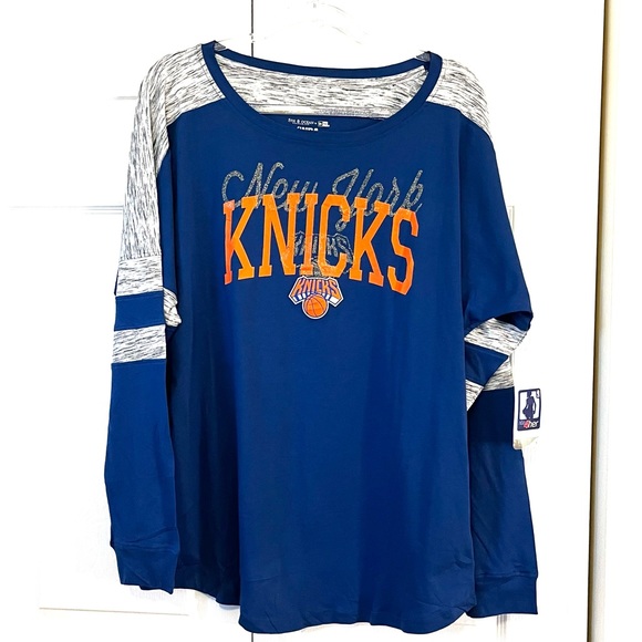 NY Knicks 5th & Ocean by New Era Blue Space dye Baby Jersey Long Sleeve sz XL - Picture 4 of 10